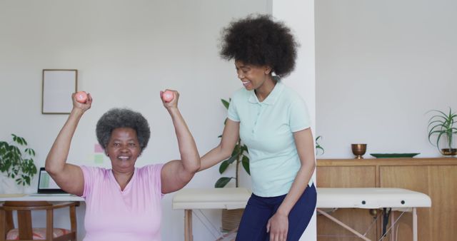 Senior Woman Exercising with Healthcare Professional - Download Free Stock Images Pikwizard.com