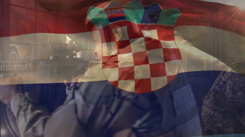 Croatia Flag Overlapping Counterterrorist Scene
