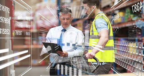 Manager and Worker Utilizing Digital Technology in Warehouse Operations