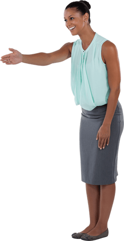 smiling businesswoman extending hand for handshake on transparent background - Download Free Stock Videos Pikwizard.com