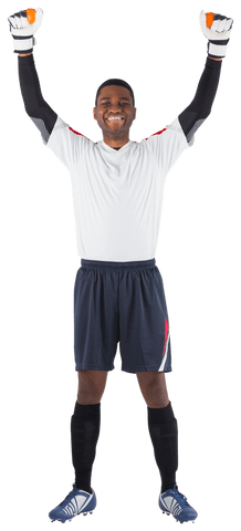 Excited Goalkeeper Celebrating Victory with Arms Raised Transparent - Download Free Stock Videos Pikwizard.com