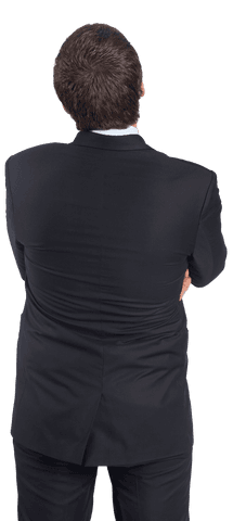 Rear view of businessman on transparent background