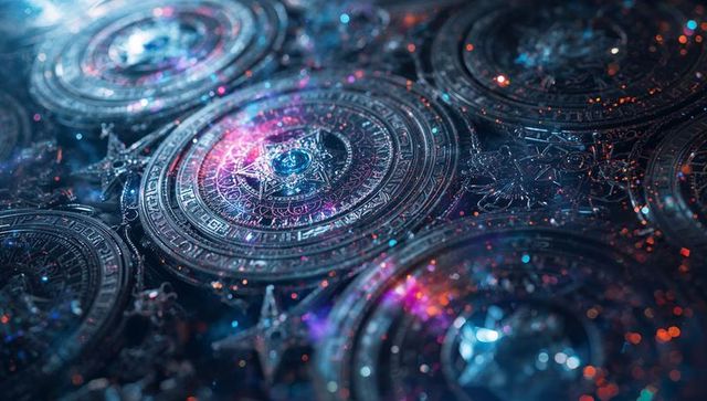 Intricate Metallic Medallions with Mystic Glows