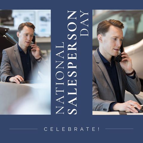 Businessman Celebrating National Salesperson Day at Work