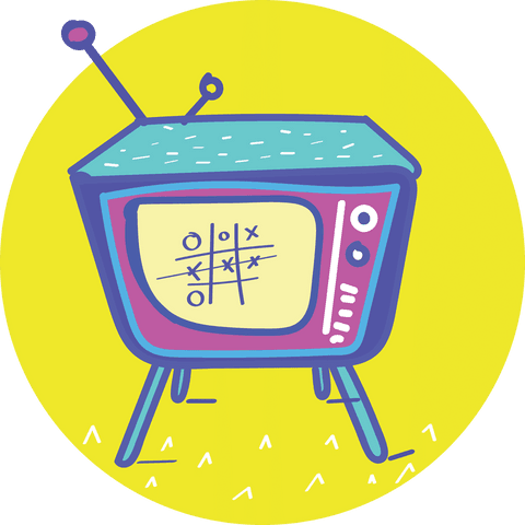 Colorful TV Illustration in Yellow Circle on Transparent Background - Download Free Stock Videos Pikwizard.com