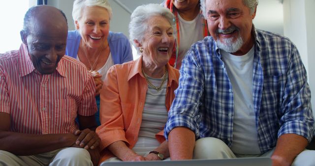 Group of Smiling Seniors Enjoying Time Together Indoors - Download Free Stock Images Pikwizard.com