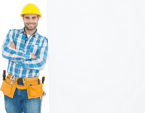 Confident Architect Leaning on Blank Transparent Board - Download Free Stock Videos Pikwizard.com