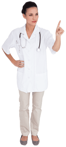 Caucasian Female Doctor Pointing Transparent Background - Download Free Stock Videos Pikwizard.com