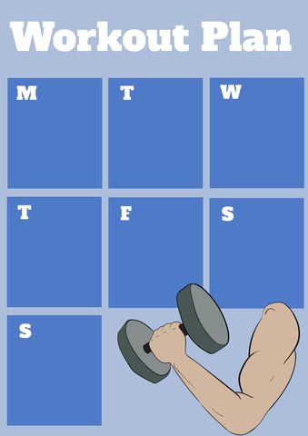 weekly workout plan template with dumbbell graphic - Download Free Stock Templates Pikwizard.com