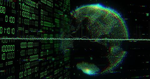 Digital Globe and Binary Code Representing Data Processing - Download Free Stock Images Pikwizard.com