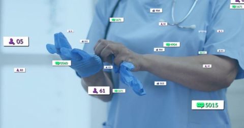 Healthcare professional with digital interface innovation