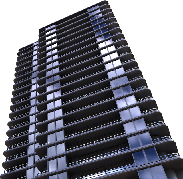 Transparent Modern High-Rise Tower Block Against Isolated Background - Download Free Stock Videos Pikwizard.com