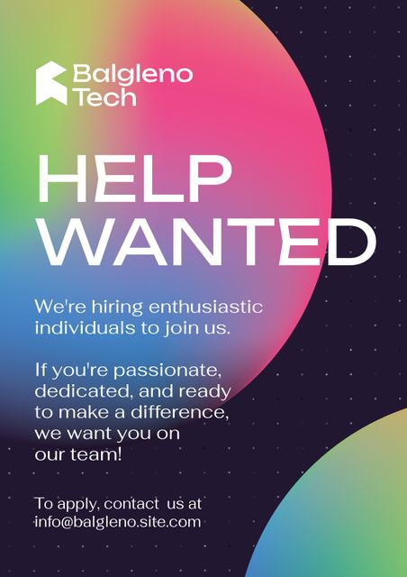 Colorful Tech Company Recruitment Ad with Cosmic Background - Download Free Stock Templates Pikwizard.com