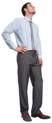 Smiling Businessman Looking Up in Transparent Attire - Download Free Stock Videos Pikwizard.com