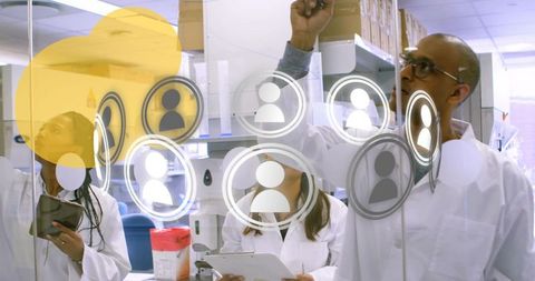 Innovative team discussing potential applications of new research