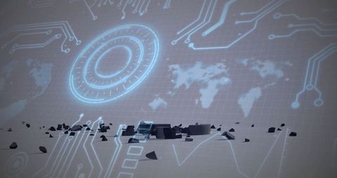 Holographic interface with digital map in virtual reality space