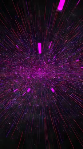 Radiating magenta particle burst streaming red speed streaks vertical video loop futuristic