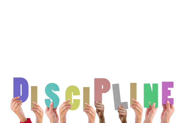 Hands Holding Discipline Text with Vibrant Colors Transparent Background - Download Free Stock Videos Pikwizard.com