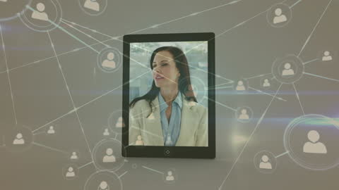 Digital Networking Concept with Tablet Interface