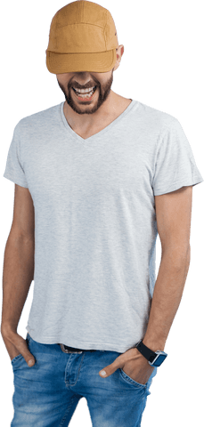 Laughing Caucasian Man Wearing Cap and Casual Clothing Transparent Background - Download Free Stock Videos Pikwizard.com