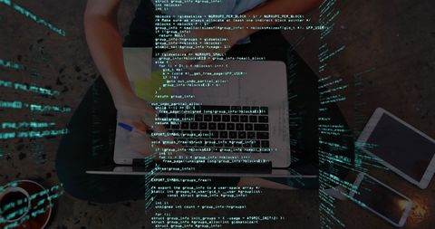 Young Woman Analyzing Data on Laptop with Code Overlay - Download Free Stock Images Pikwizard.com
