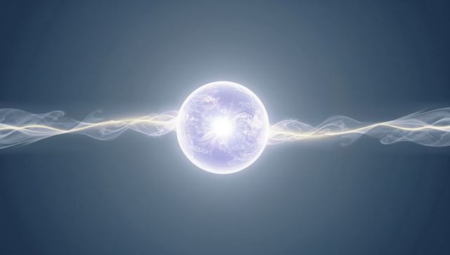 Glowing Energy Orb Emitting Luminous Filaments and Wisps in Futuristic Abstract Space