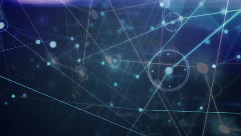 Abstract Digital Network with Data Connections and Icons