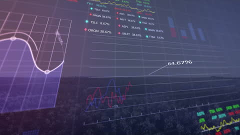 Animated Data Analytics Over Scenic Landscape