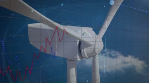 Wind Turbine with Digital Data Overlay and Network Grid