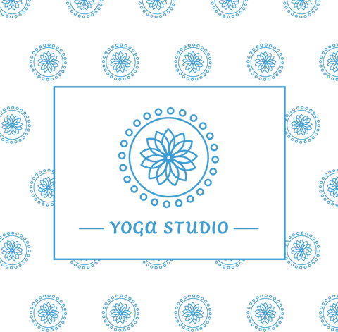 Yoga Studio Logo Blue Floral Mandala on Transparent Background - Download Free Stock Videos Pikwizard.com