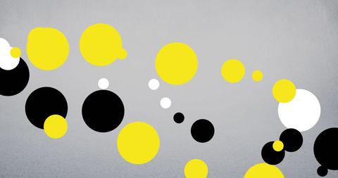 Brunei colors abstract design with yellow, black, white dots