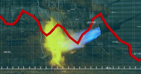 Data trends concept with heatmap and grid overlay analysis