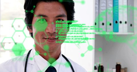 Tech-Inspired Medical Professional Analyzing Future Trends in Healthcare