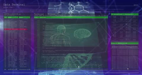 Digital Data Processing Animation with Scientific Visuals