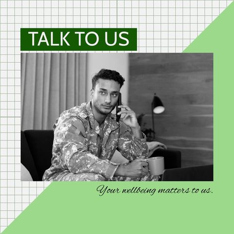 military support hotline concept with soldier telephone call - Download Free Stock Templates Pikwizard.com