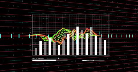 Financial Charts with Data Analysis Overlays on Abstract Lines - Download Free Stock Images Pikwizard.com