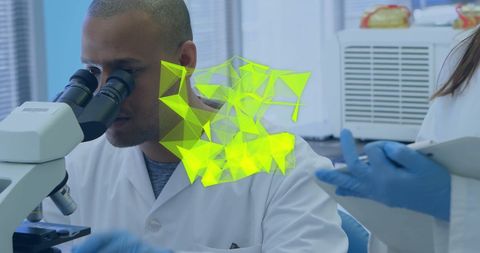 Futuristic Data Overlay in Scientific Research - Download Free Stock Images Pikwizard.com