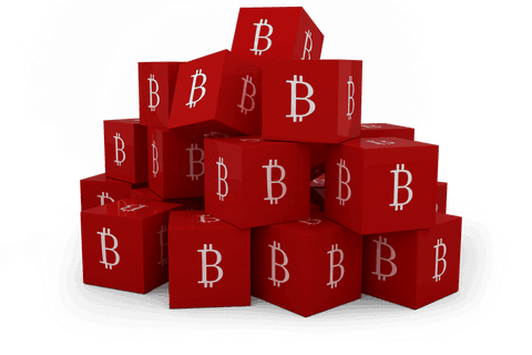 Transparent Pyramid of Red Cryptocurrency Cubes with Bitcoin Logo - Download Free Stock Videos Pikwizard.com