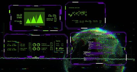 Digital data interface with globe and ai concepts