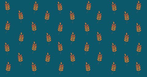 Seamless autumn leaf pattern on deep teal background