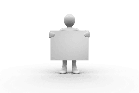 3d character holding blank sign on transparent background - Download Free Stock Videos Pikwizard.com