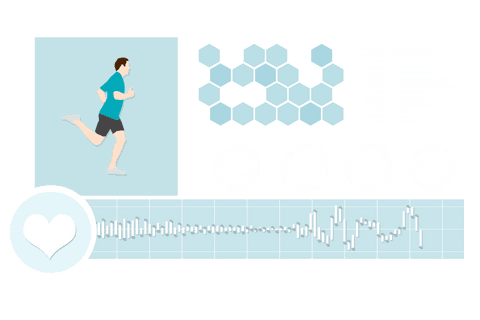 digital fitness tracker display with running man and heartbeat on transparent background - Download Free Stock Videos Pikwizard.com