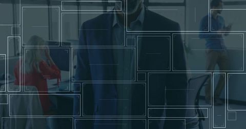 Executive Overseeing Modern Office with Staff Engaged in Work