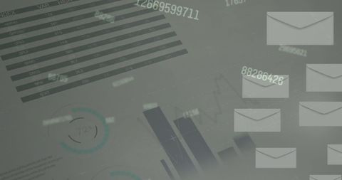 Abstract Financial Data Interface with Envelopes Symbolizing Digital Communication - Download Free Stock Images Pikwizard.com