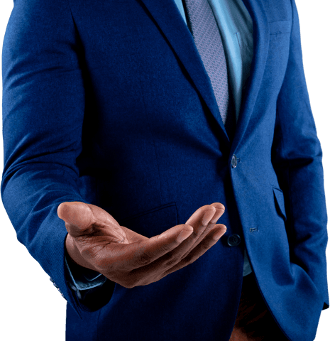 Businessman Holding Transparent Object Wearing Formal Attire