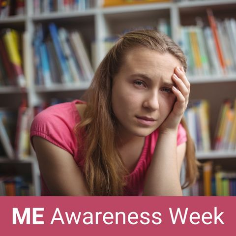 me awareness week highlighting fatigue in young woman - Download Free Stock Templates Pikwizard.com