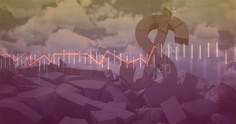 Dollar Sign amidst Financial Data with Cloud Background