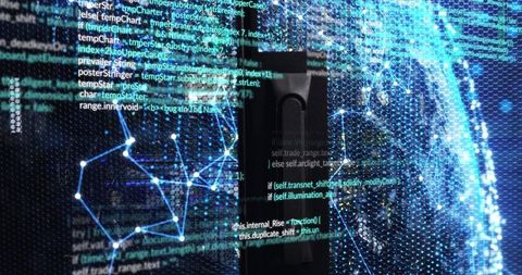 Futuristic Data Processing and Global Networking Background