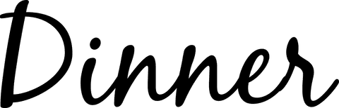 Handwritten dinner text on transparent background