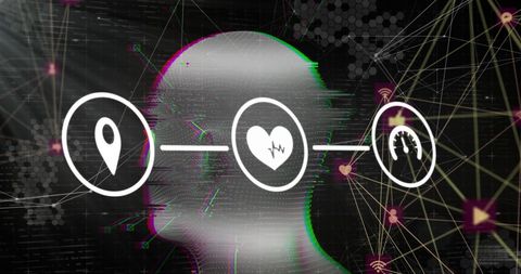 Digital Connections with Futuristic Head and Interface Symbols - Download Free Stock Images Pikwizard.com